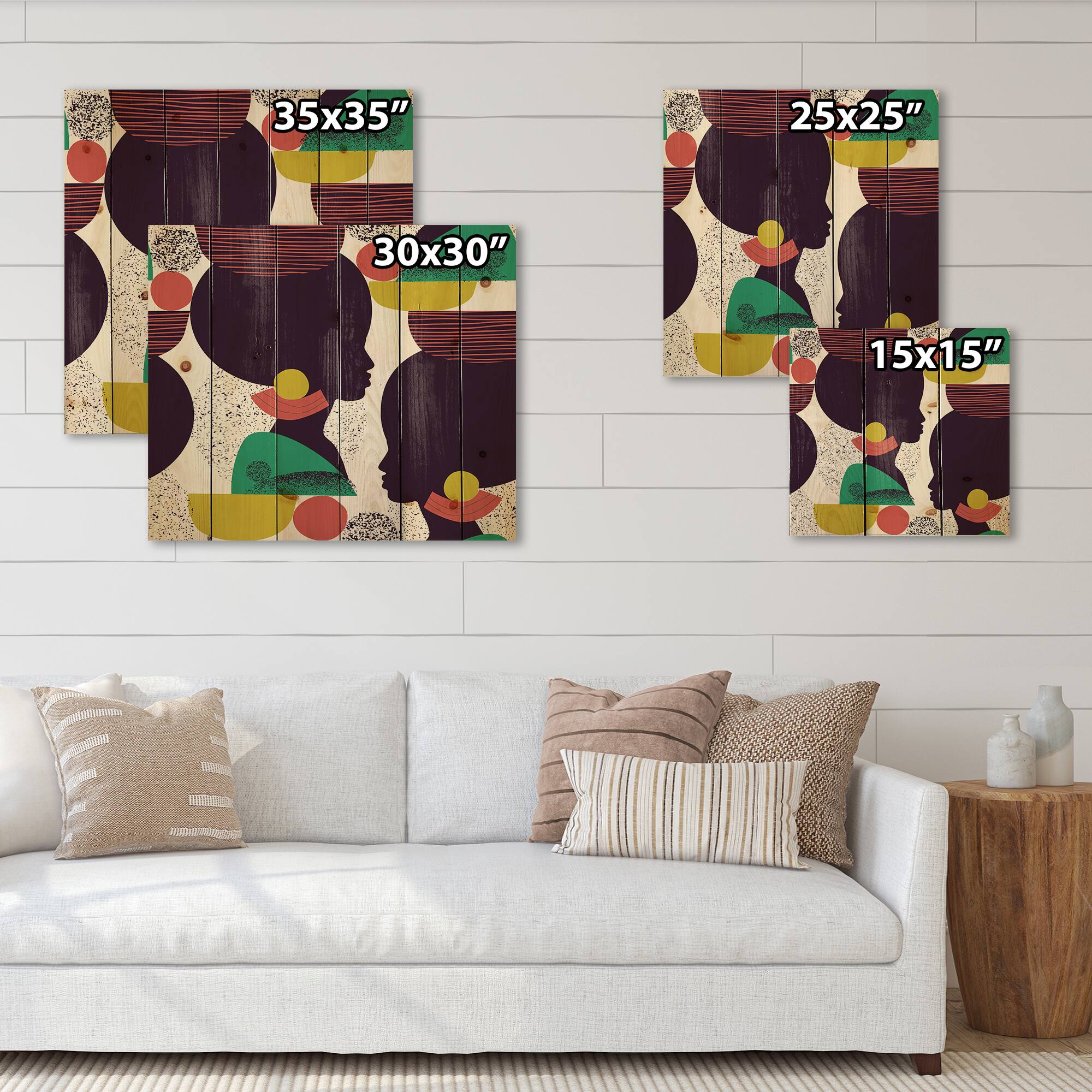 Designart - Ethnic Geometric Silhouette of Afro American III